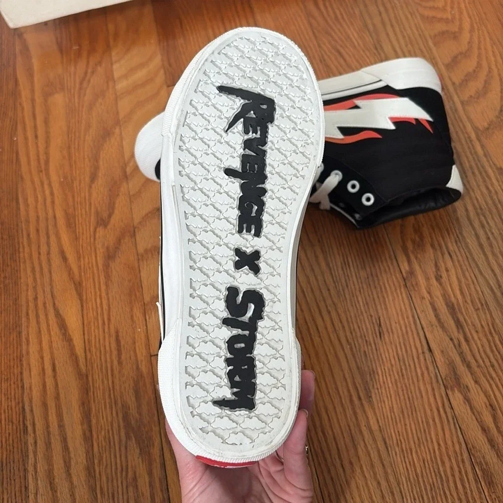 Revenge x Storm Vol 2 High Top‎ Black Flame Lightning Bolt Sneakers Men's 8 NWOB